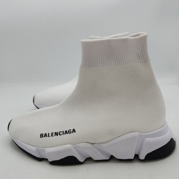 Luxury Trendy White Speed Stretch-Knit Sneakers Size 36 - Picture 6 of 15